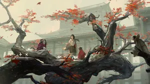 Samurai Warriors In Feudal Japan Wallpaper