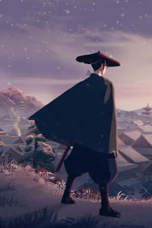 Samurai Winter Vigilance Wallpaper