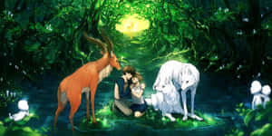 San And The Wolf God, Okkoto-nushi From The Movie Princess Mononoke Wallpaper