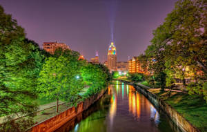 San Antonio River Walk Leading To City Wallpaper