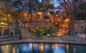 San Antonio River Walk With Stairs Wallpaper