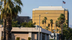 San Bernardino Golden Building Reflections Wallpaper