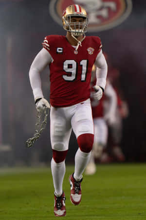 San Francisco 49ers Arik Armstead Against Arizona Cardinals Wallpaper