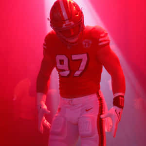 San Francisco 49ers Defensive End Nick Bosa Warms Up Before A Game Wallpaper