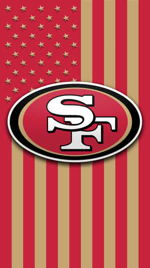 San Francisco 49ers Logo On An American Flag Wallpaper