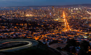 San Francisco Night Viewfrom Twin Peaks Wallpaper