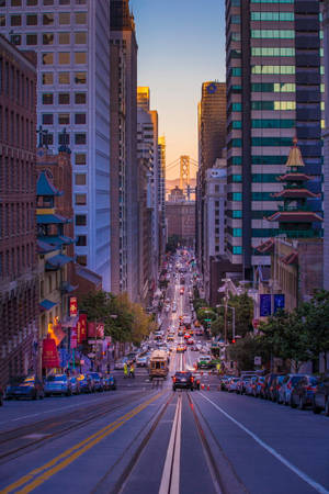 San Francisco Skyline And Tram Wallpaper