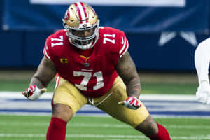 San Francisco49ers Offensive Lineman Action Wallpaper