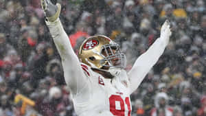 San Fransisco 49ers Arik Armstead Against Green Bay Packers Wallpaper