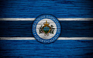 San Marino Flag With Wooden Texture Wallpaper