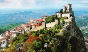 San Marino Three Towers Aerial View Wallpaper