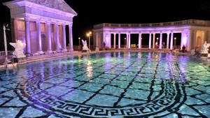 San Simeon Lit Pool Wallpaper