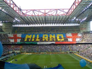 San Siro Stadium Crowd Tifo Display Wallpaper
