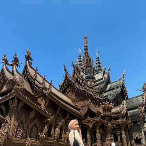 Sanctuary Of Truth Beneath The Blue Sky Square Wallpaper