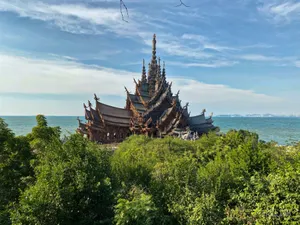 Sanctuary Of Truth Poking Out From The Forest Wallpaper