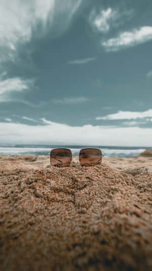 Sand Beach Sunglasses Relaxing Iphone Wallpaper