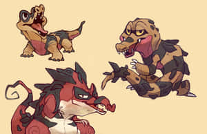 Sandile Krokorok And Krookodile Orange Art Wallpaper