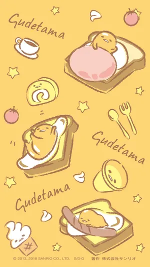 Sandwiched Gudetama Aesthetic Wallpaper