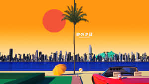 Sandy Sunset Cityscape Hiroshi Nagai Wallpaper