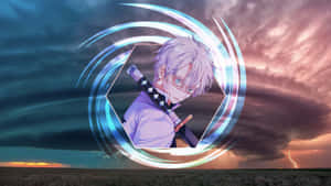 Sanemi Hashira Wind Storm Art Wallpaper