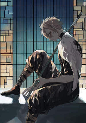 Sanemi Wind Hashira Brooding Pose Wallpaper