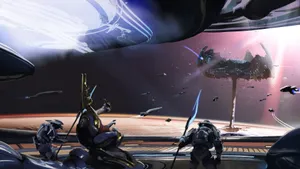 Sangheili Warrior In Battle-ready Stance Wallpaper