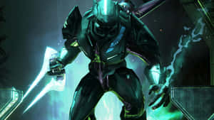 Sangheili Warrior Standing Tall In A Dramatic Pose Wallpaper