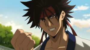 Sanosuke Sagara Anime Character Fist Ready Wallpaper