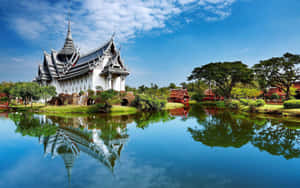 Sanphet Prasat Palace Reflection Wallpaper