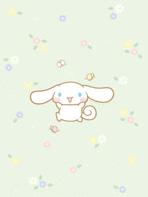 Sanrio Character Green Floral Background Wallpaper