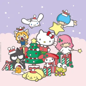 Sanrio Characters Celebrating Christmas Wallpaper