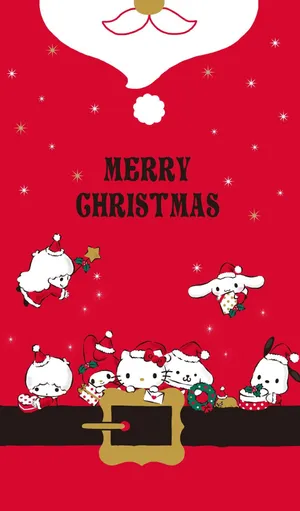 Sanrio Characters Celebrating Christmas Wallpaper