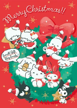 Sanrio Characters Celebrating Christmas Wallpaper