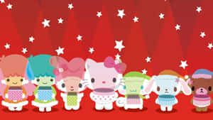 Sanrio Characters Celebrating Christmas Wallpaper