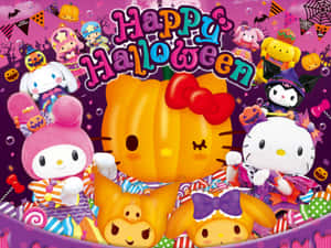 Sanrio Characters Celebrating Halloween Wallpaper