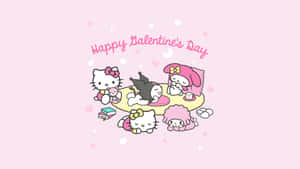 Sanrio Characters Celebrating Valentines Wallpaper