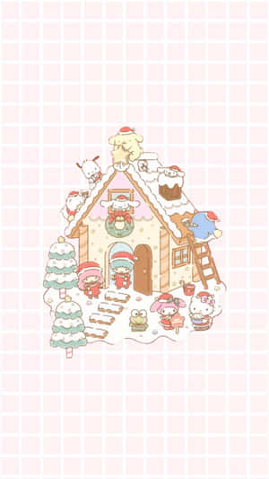 Sanrio Characters Christmas Celebration Wallpaper