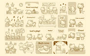 Sanrio Characters Daily Activities Wallpaper