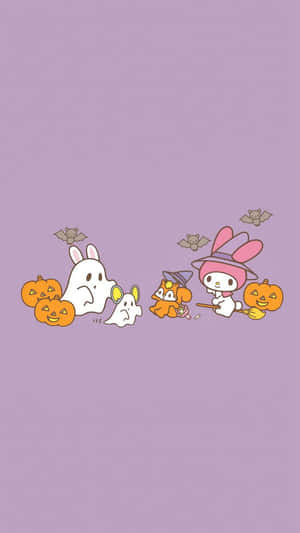 Sanrio Characters Halloween Celebration Wallpaper