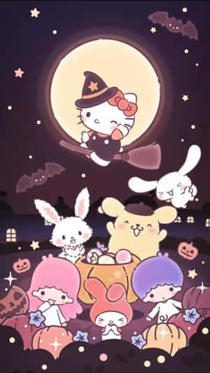 Sanrio Characters Halloween Celebration Wallpaper