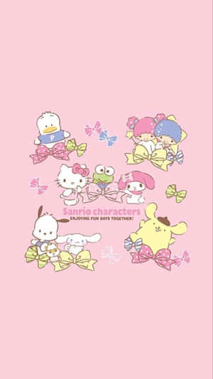 Sanrio Characters Pink Aesthetic Wallpaper Wallpaper