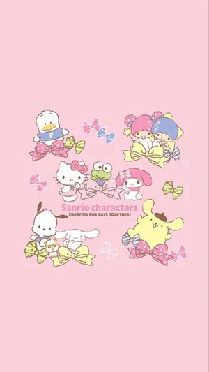 Sanrio Characters Pink Aesthetic Wallpaper Wallpaper
