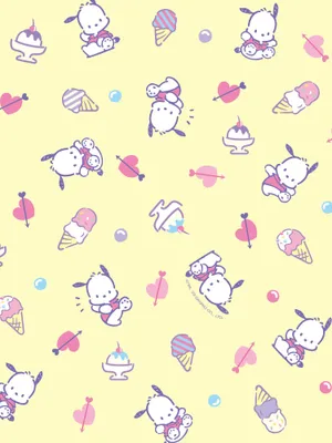Sanrio Characters Sweet Treats Pattern Wallpaper