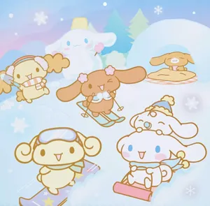 Sanrio Characters Winter Fun Wallpaper
