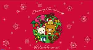 Sanrio Rilakkuma Christmas Wreath Wallpaper