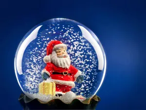 Santa Claus Snow Globe Wallpaper