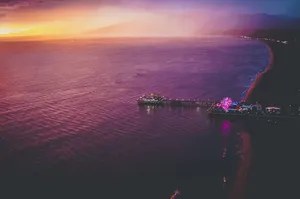 Santa Monica Purple Waters Wallpaper