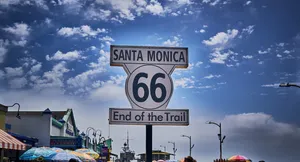 Santa Monica Route 66 Marker Wallpaper