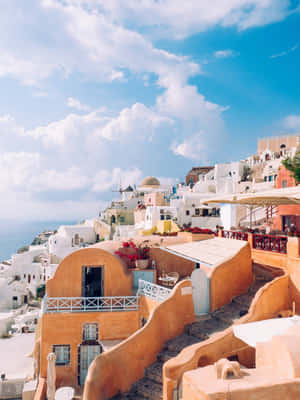 Santorini Cliffside Beauty Wallpaper