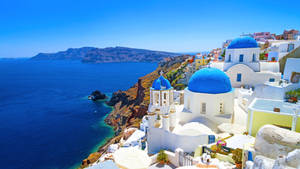 Santorini, Greece's Deep Blue Sea Wallpaper